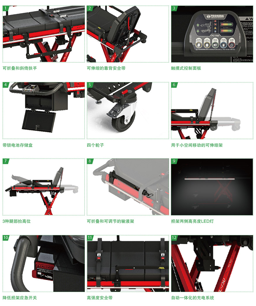 PROMEBA 电动担架细节图